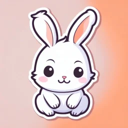 cute rabbit sticker template