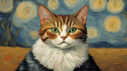 Portrait of a cat by Van Gogh