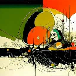 Global warming graph schema, abstract surrealism,symbolism by Graham Sutherland and Arthur Secunda, The curse of adverse suggestion, by Victor Pasmore and Tracey Adams, mind-bending illustration hiper detailed alusive and explicite