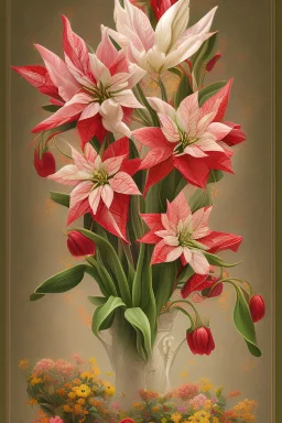 Representa las flores que florecen en cada estación, desde tulipanes en primavera hasta poinsettias en invierno.