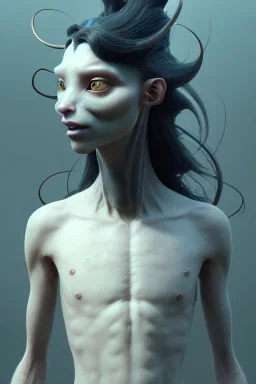 award winning portrait of a male anthropomorphic chameleon long black hair. character design by cory loftis, fenghua zhong, ryohei hase, ismail inceoglu and ruan jia. unreal engine 5, artistic lighting, highly detailed, photorealistic, fantasy