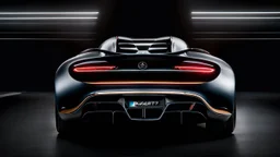 Bugatti x Mercedes Unique UFO, REAR view, perfect model, perfect details, perfect everything,desktop wallpaper, 4K, Cinematic