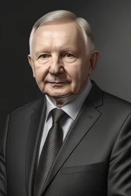 Jarosław Kaczyński realistic photo with short leg