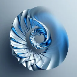 2d structures recursive made of a metallic random color ribon fractat of and geometry objects ,blue gray tema background