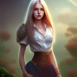 Teen girl in fantasy world