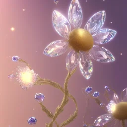 one big crystal subtle flower in a galactic ambiance with a beautiful fairy, transparent petals, delicate colors, in the foreground, full of details, smooth，soft light atmosphere, light effect，vaporwave colorful, concept art, smooth, extremely sharp detail, finely tuned detail, ultra high definition, 8 k, unreal engine 5, ultra sharp focus