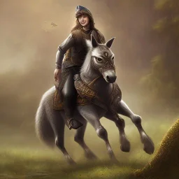 Wolf horseback riding Goose