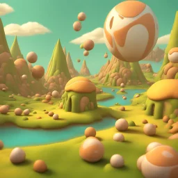 fantasy bitterballen land. illustration 3d style. HD