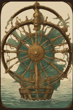 The Helm of the Dragon Queen is a fabulously gilded steering wheel adorning one of the finest pirate ships in the world but she was crippled during a battle and the magical wheel lost in the aqua depths