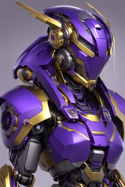 Cyborg, Royal purple and Gold, Combat Robot, Dangerous, Strong, Magic