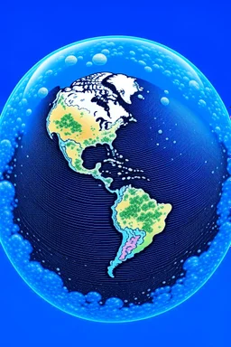 An illustration of the Earth covered in a giant bubble