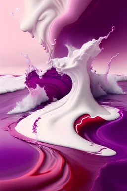 Cream on a red and purple sea