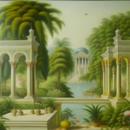 oriental arabic botanical garden painting Neoclassicism