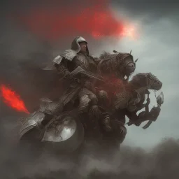 Meteorite falling in the sky. Bulgarian rider warrior. Vast grass planes. Shiny bright papper scroll. Weapon. Sharp. Damascus steel. Black. Technical details. Red. Doom dark. Fire.