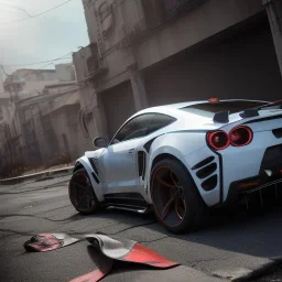 photo of a ultra realistic modified sport car,new wraps, cutaways,freshest,relaxing, cyberpunk,eye-catching visuals, rims, sunny, springs, cinematic lighting, studio lighting, 4k, hyper realistic, focused, landscape, extreme details, unreal engine 5, cinematic, masterpiece