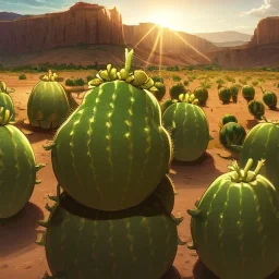 real life like cactus in the desert in arizona, grand canyon,anime