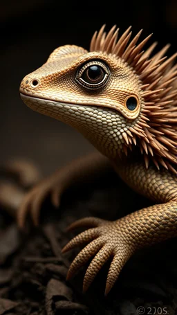 A Lizard head with hedgehog body