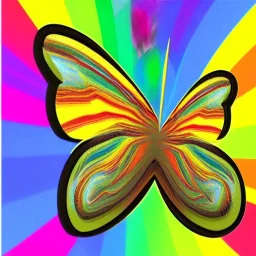 rainbow cartoon butterfly 700 x 700 logo circle, realistic, van Gogh volumetric lighting, game of thrones