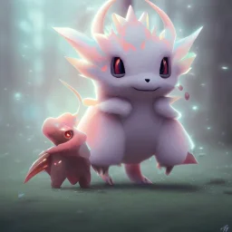 Cute Mysterious Pokémon,Ambiance dramatique, hyperrealisme, 8k, high quality, great details, within portrait, illustration