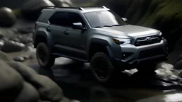 photorealistic design of toyota 4runner on the rocks