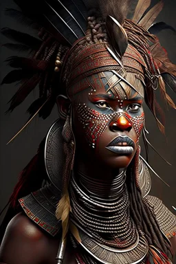 African Tribal Warrior woman