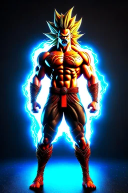 realistic 3d rendering of goku super sai