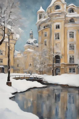 old park from the city center Profile picture Women Alexandra "Sasha" Aleksejevna Luss fantasy bombshells oil paiting Gustav Klimt style Once upon a frosty time Once upon a night time Stocholm city farther from the city center was an old park where the trees had bent under the heavy snow, forming beautiful white arches