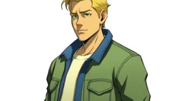 George is estimated to be 28 years of age (as of Broken Sword 4). His trademark appearance consists of blond hair, cut short in the back but left long in the front, as well as jeans with incredibly deep pockets and a blue-green jacket over a white t-shirt.