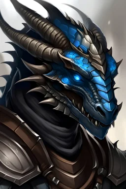 schwarzer dragonborn mit blauen augen