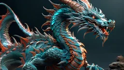 Detailed Illustration of Powerfull Dragon 8K High Quality,