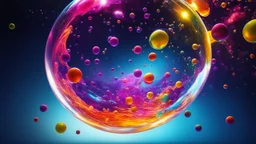 Colourful immiscible liquid globules in weightlessness, spectacular, strange globular shapes, scientific, wild, fantasy, futuristic, attractive, beautiful lighting, attractive composition, photorealistic, extremely detailed, chiaroscuro