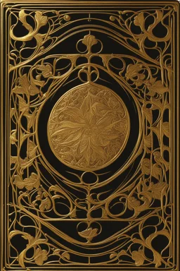 rectangular gold delicate art nouveau book cover