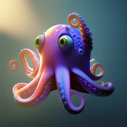 Concept art of Little octopus with coat (Pixar art style)++, highly detailed, digital painting, art stations, concept art, smooth, unreal engine 5, god rays, ray tracing, RTX, nanite polygons, lumen lighting, ultra detail, volumetric lighting, 3d, detailed anime, finely drawn, high definition, high resolution, cartoon [ animation, cartoon, drawing, painting, low res, cropped, watermark, jpeg artifacts, low quality, normal quality, bad anatomy, text error, worst quality, blurry thousan