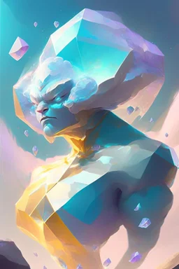 Golem diamond cloud fused alien ,elegant, colorful, artstation, concept art, smooth, soft light, illustration, art by artgerm