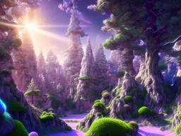 white crystal cosmic and galactic ambiance hill sky rocks sunny trees pools , full of details, smooth, bright sunshine，soft light atmosphere, light effect，vaporwave colorful, concept art, smooth, extremely sharp detail, finely tuned detail, ultra high definition, 8 k, unreal engine 5, ultra sharp focus