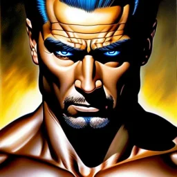 portrait oil on canvas,'Samson',comic book cover, mystical colors,insanely detailed,realistic,intrincate detail,crystal clear eyes,perfectly drawn face, 16k resolution, masterpiece,Simon Bisley,Frank Frazetta,Alex Horley,ARTHUR ADAMS