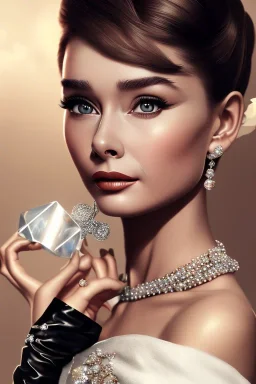 Audrey Hepburn Photorealistic dramatic hyperrealistic criyng clown paint ,Crystal black eyes, elegant, by WLOP,Artgerm,Greg Rutkowski, Beautiful dynamic,shadows,Artstation,concept design art,Octane render,8K