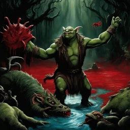 Ogre Lifting Lizard above a Rivers of Blood from Pan's Labyrinth (2006)