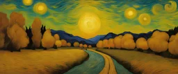 yellow shade colored sky painted by van gogh