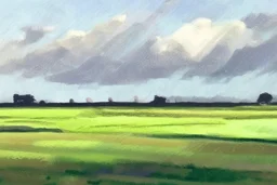 rough chalk pastel landscape of Lincolnshire