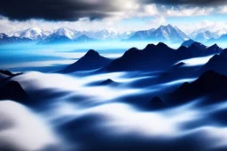 clouds and epic mountains, photography, ultra hd, 4k, hyperrealism