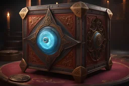 Belzaran's evil magic button box. fantasy concept art, exquisite realism, a masterpiece, dynamic lighting, hyper detailed, intricately detailed, deep color, Unreal Engine, volumetric lighting , Epic cinematic brilliant stunning intricate meticulously detailed dramatic atmospheric maximal,