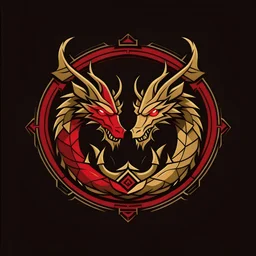 clan emblem, minimalist, 2 dragon