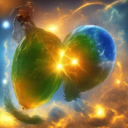 کره زمینی با چهار عنصر آب ،باد،آتش و خاک