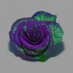 transparent multicolor crystal rose leaf