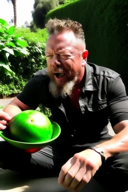 james hetfield eating watermelon