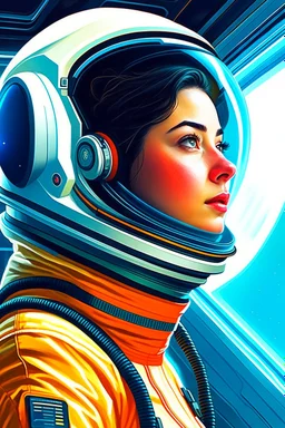 a close up of a modern website in a space suit, portrait of an astronaut, portrait of an ai astronaut, jen bartel, portrait of astronaut, detailed astronaut, inspired by Tim Hildebrandt, futuristic astronaut, glowing spacesuit, sci-fi digital art illustration, stefan koidl inspired, in spacesuit, looking out into space, astronaut,