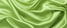 Yellow green silk satin. Lime color shiny silky smooth fabric. Soft wavy folds. Elegant background with space for design. Bright. Light. Banner. Flat lay, top view table. Template.