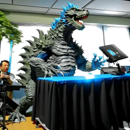 Godzilla gives a press conference.