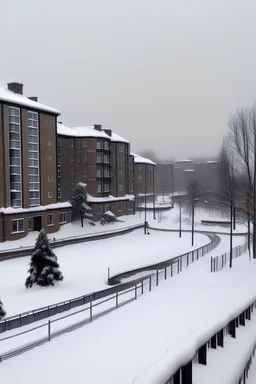 snow falling in slough